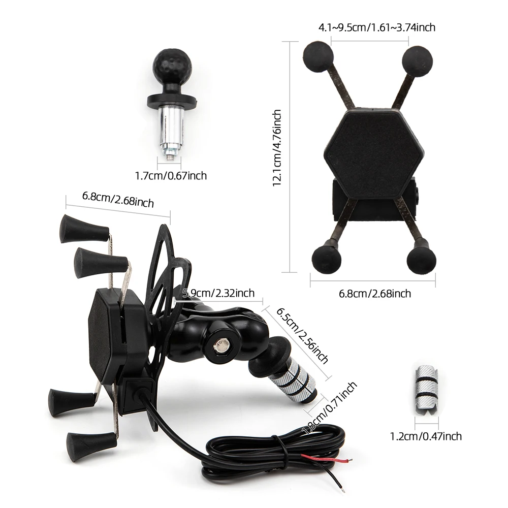 Motorcycle GPS Navigation Bracket Phone Holder Fork Stem Mount Bracket For Yamaha YZF R1 2002-2017 R6 2006-2017 R1M USB Charger