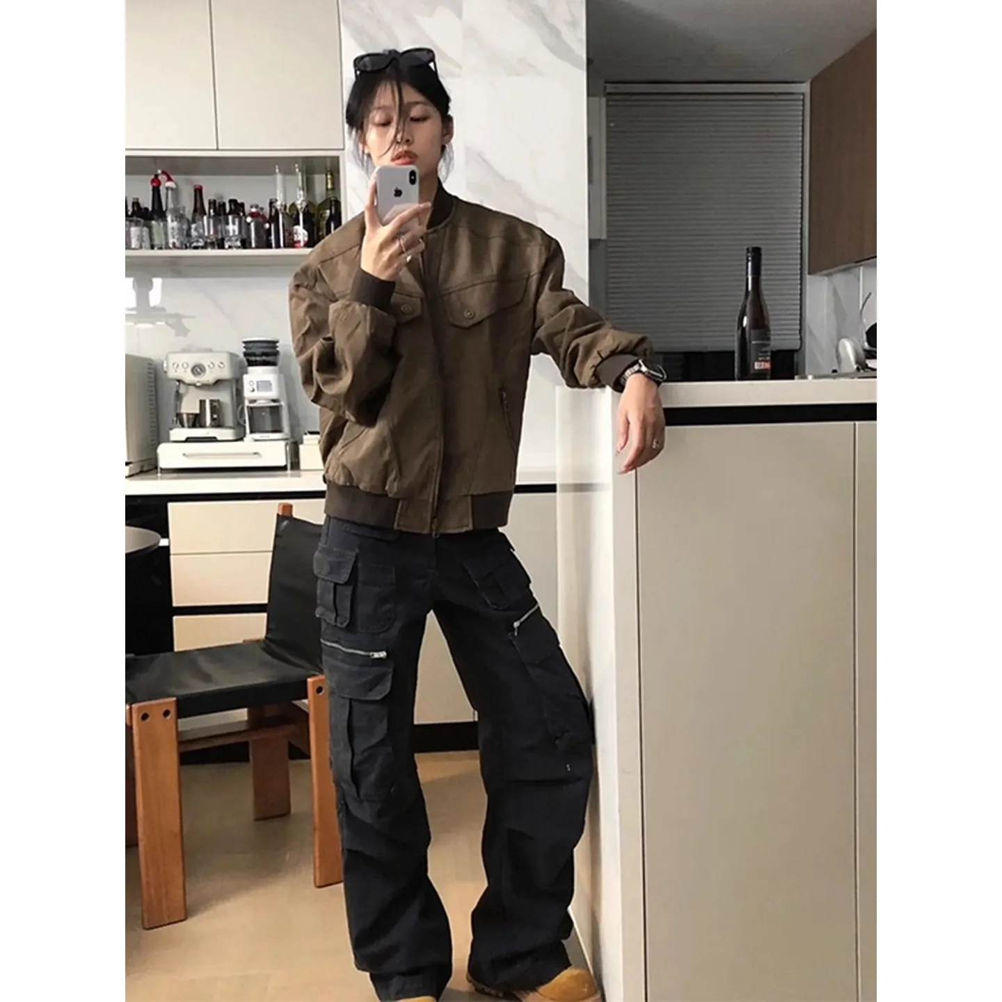 

Коричневое ort Baseball Jaet ex, осенне-зимнее теплое винтажное американское пальто на подкладке на подкладке для молодежи, рабочая одежда