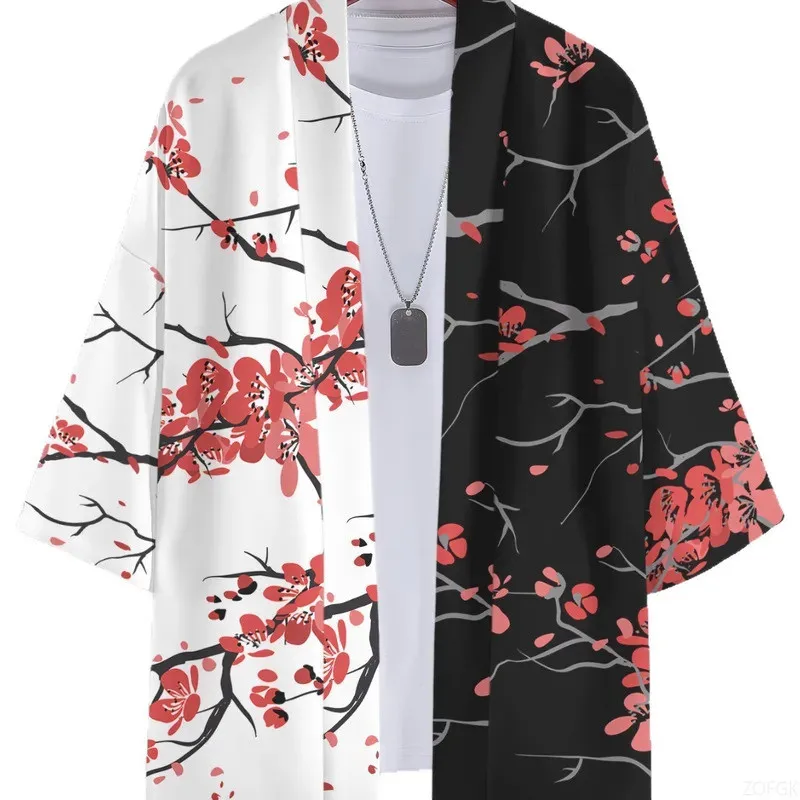 أزياء الصيف اليومية الكبار الأطفال 3D الطباعة البرقوق نمط سترة كيمونو عارضة فضفاضة مريحة سترة أعلى