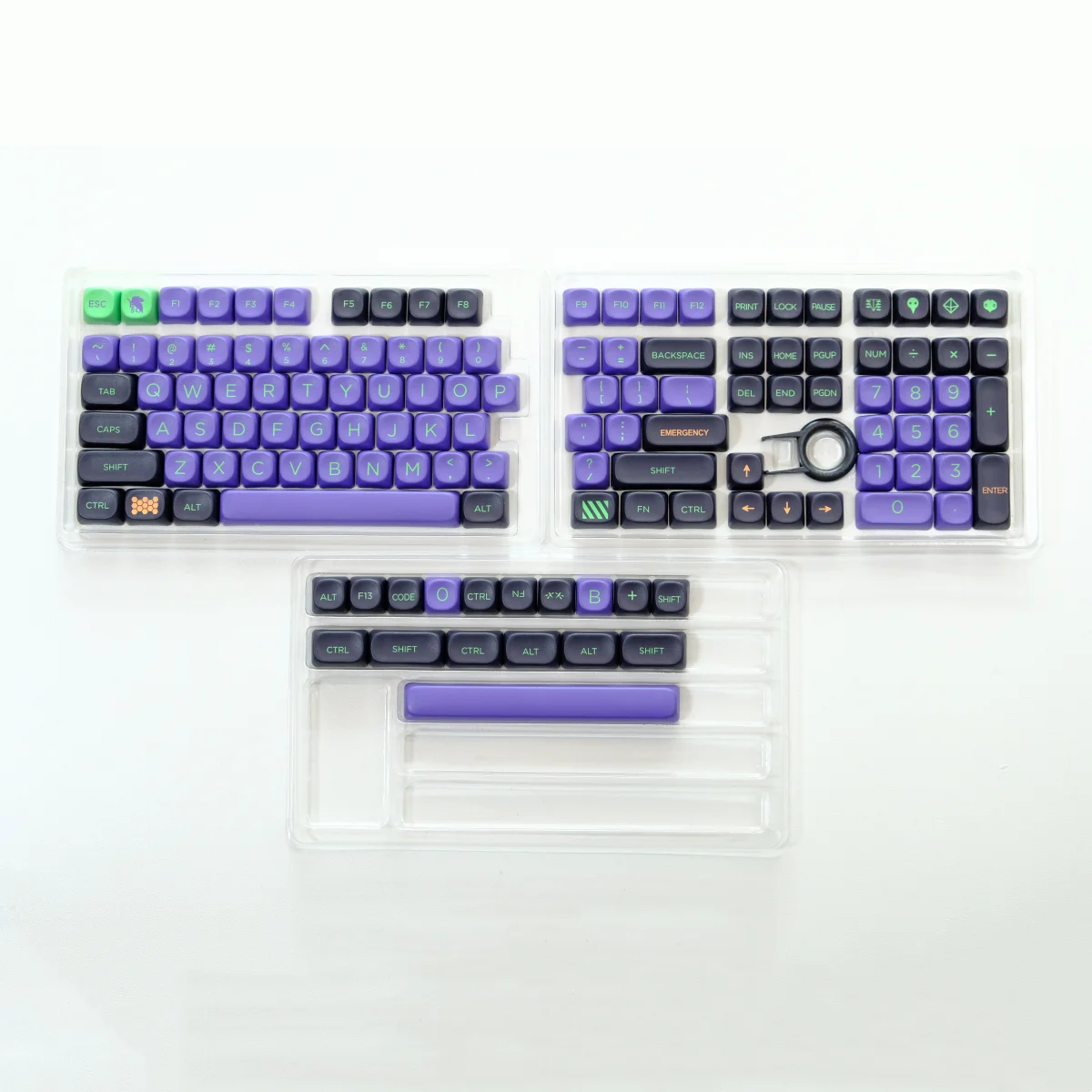 EVA01 Keycaps PBT MOA Height Keycap Five-sided Dye Sublimation For Gaming Mechanical Keyboard 75% 7u 6.25u Spacebar gmk67