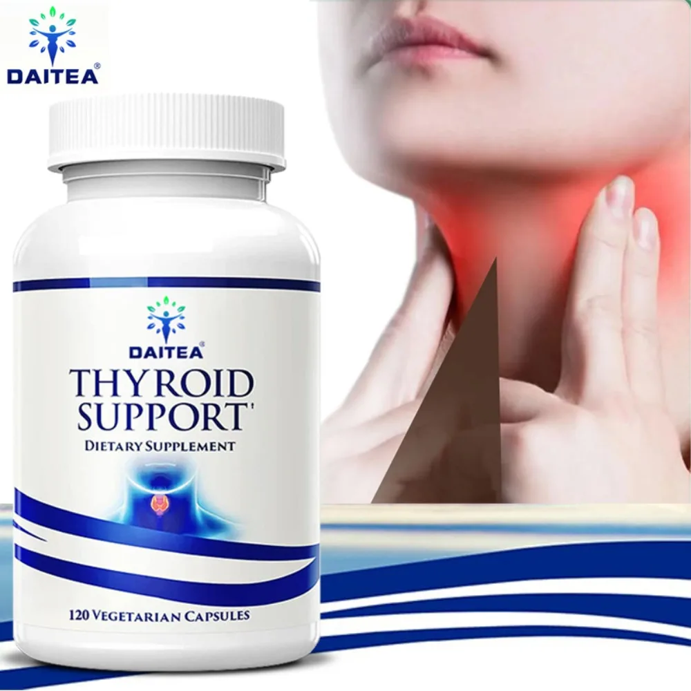 Thyroid Support Supplement for Women Men Thyroid Health Energy Metabolism Booster with Iodine Ashwagandha Zinc Selenium Vegan