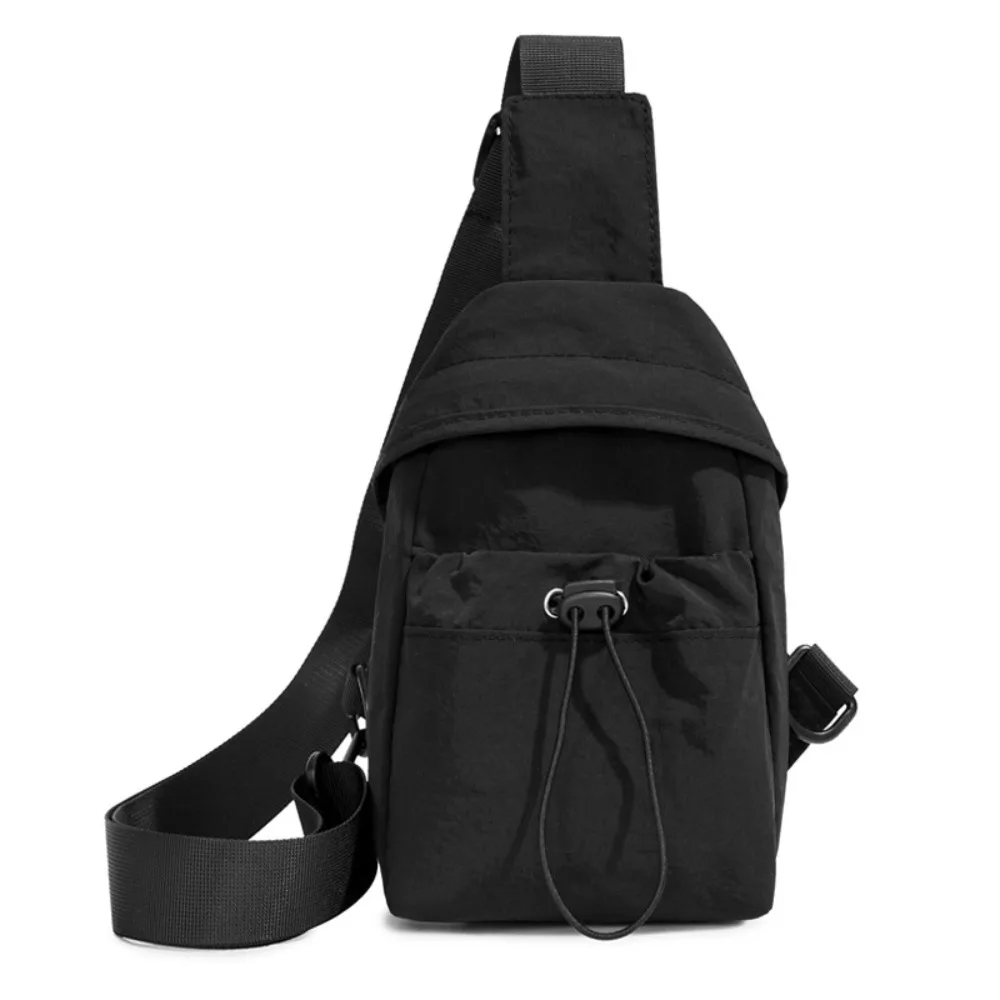 

Fashion Nylon Women's Breast Bag Crossbody Drawstring Mobile Phone Bag Korean Style Lightweight Shoulder Bag Mobile Phone