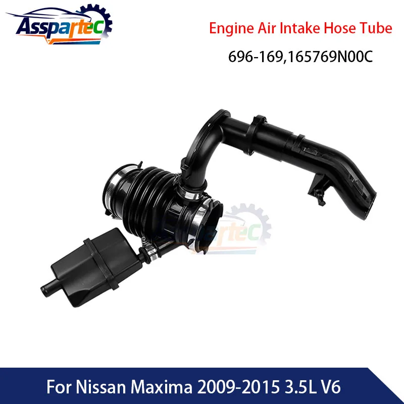 1X Manguera de Admisión de Aire Nueva para Motor de Coche 696-169 165769N00E Compatible con Nissan Maxima 2009-2015 3.5L V6 Accesorios para Coche