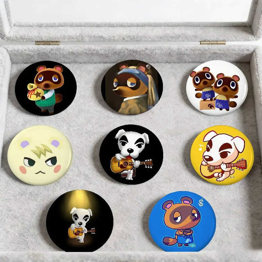 Animal-C-Cros-sings-Game Badges Peripheral Lapel Pins Tinplate Round Brooch For Shoulder Bag Accessories Souvenir Gifts