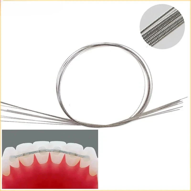 

10Pcs/Box Dental Orthodontic Lingual Retainer Wire Flat Plate Twist Wires Straight Lingual Retainer Wire Ortho Bracket