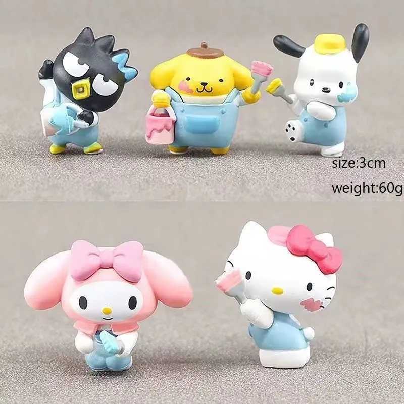 Sanrio Figure Series Collection Cute Kuromi Cinnamoroll Character Kawaii Hello Kitty Melody Desktop Ornament Decoration for Fans