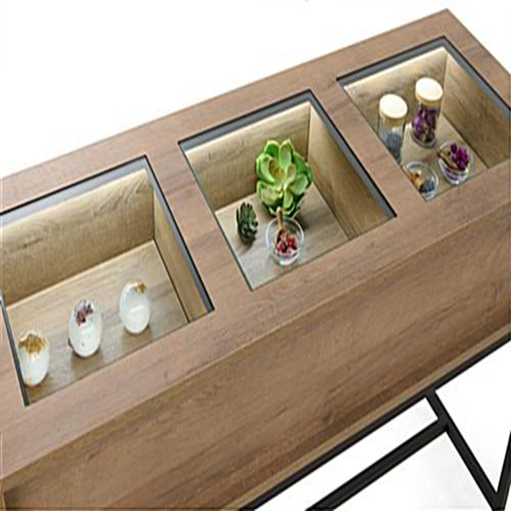 Practical Multi-layer Cabinet with Adjustable Dividers Foe Jewelry Shop Elegant Solid Wood