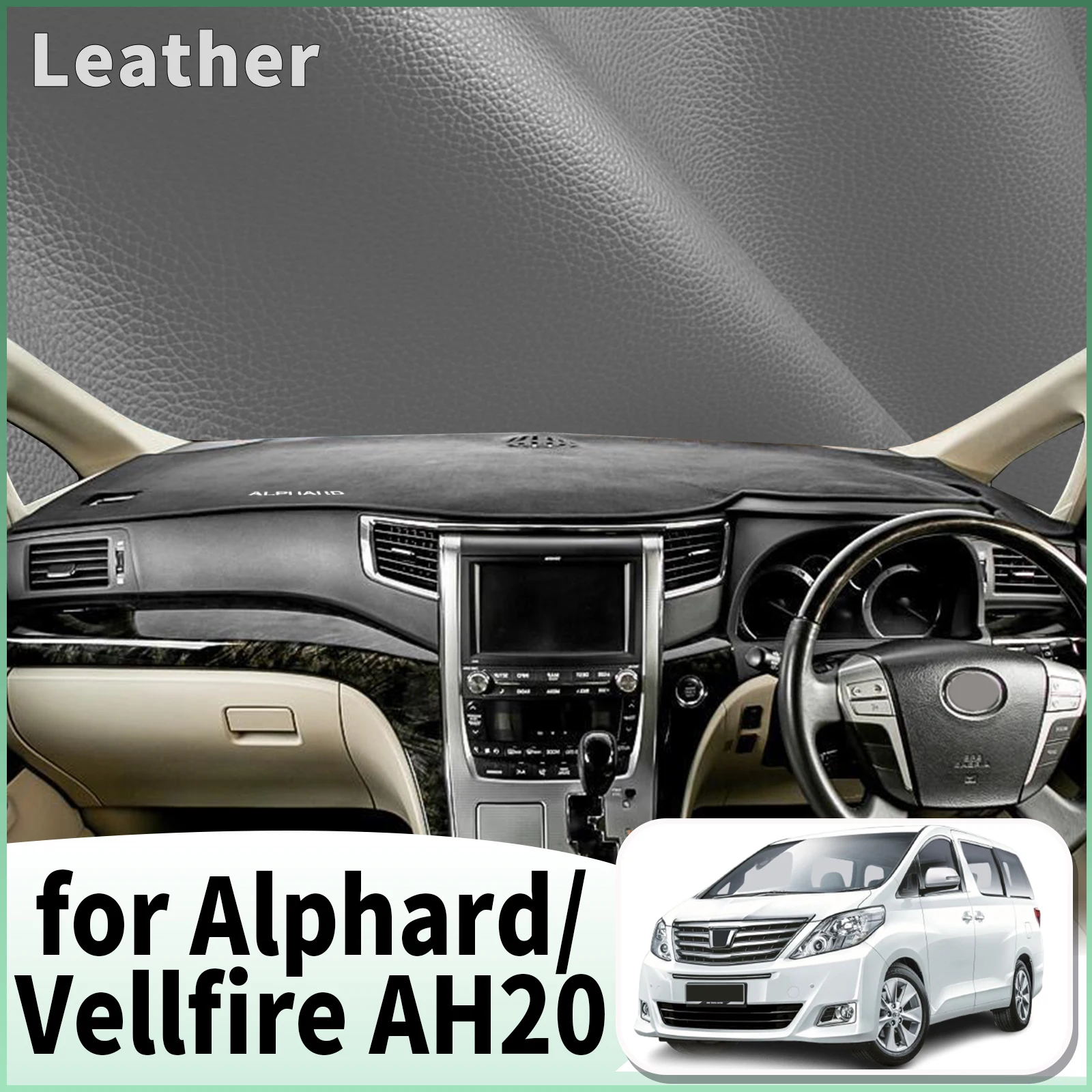 

fit for Alphard Vellfire 20 AH20 2008-2014 RHD Dashmat Car Accessories Dashboard Cover Pad DashMat Sunshade Protective Carpet