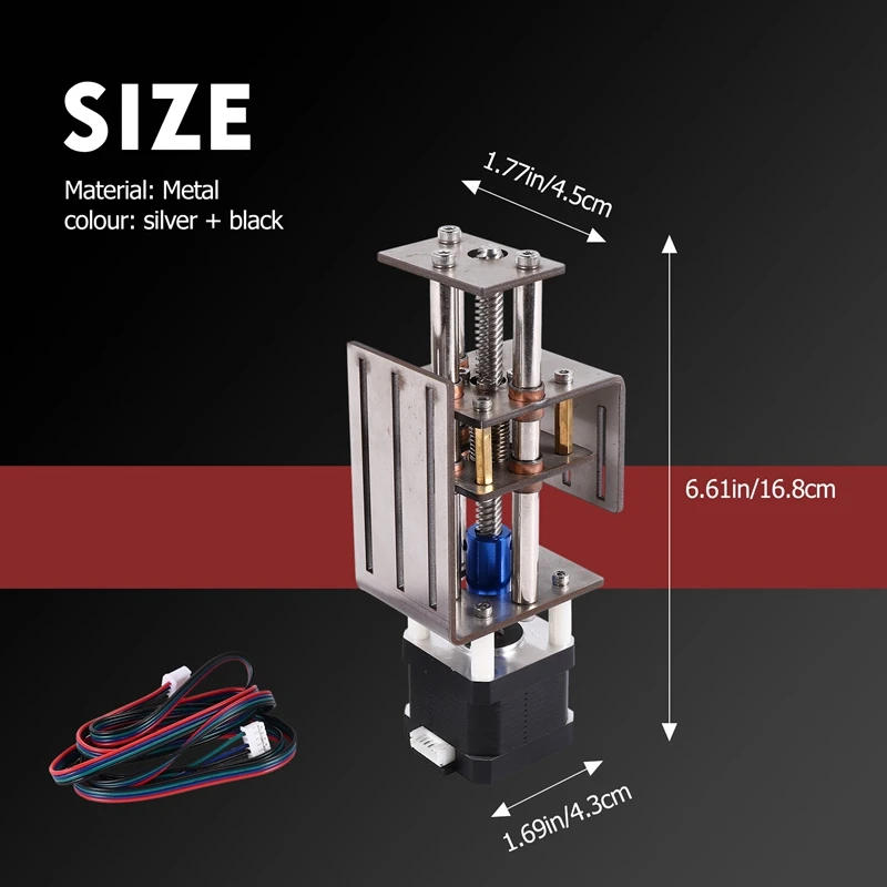 CNC Z-Axis Deslizante Tabela Router Kit, DIY Milling Módulo de Transmissão Pequeno, 100mm Distância, Madeira Miller, Z Axis Motor, Novo