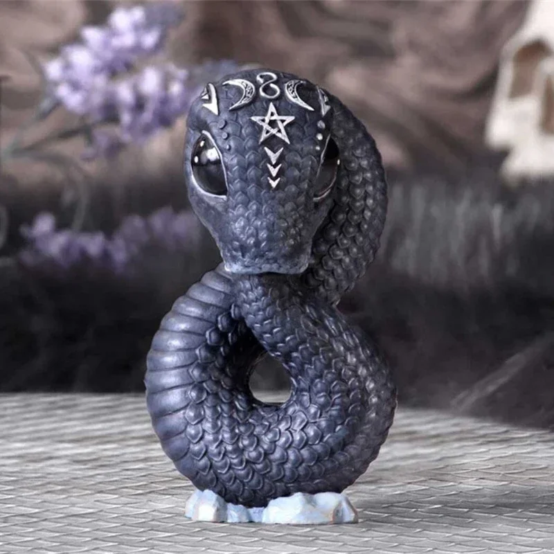 1pc Halloween Magic Black Dragon Snake Griffin Unicorn Mysterious Witches Statue Home Decor Figurine Christmas Desk Ornaments