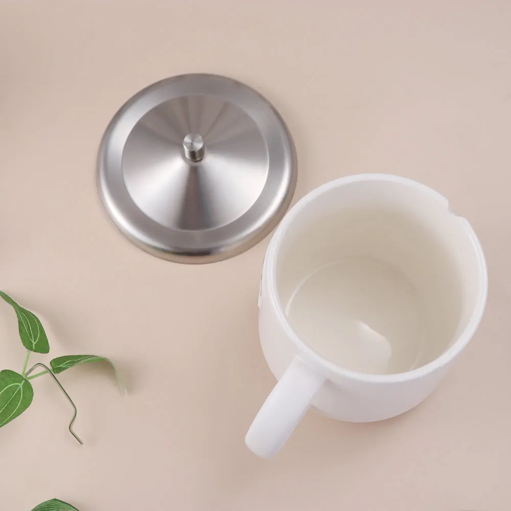 8.5/9.3/10.2cm Stainless Steel Cup Lids Durable Dust-Proof Drink Cup Lids Leakproof Drinkware Glass Mug Lid Tea