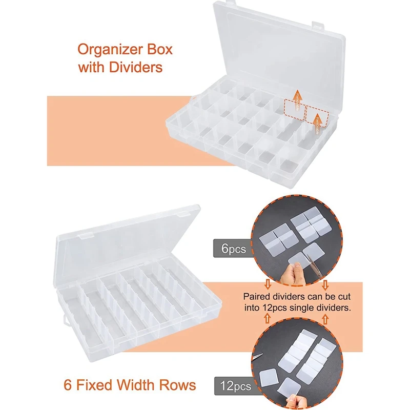 Tackle Box Organizer 18 Grids Plastic Craft Box Organizer Bead Organizer Clear Fishing Box With Dividers, 4 Pack