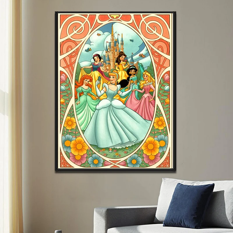 Disney Princess Diamond Embroidery Tinker Bell Snow White Diamond Painting Cartoon Character Rhinestones Pictures DIY Home Decor