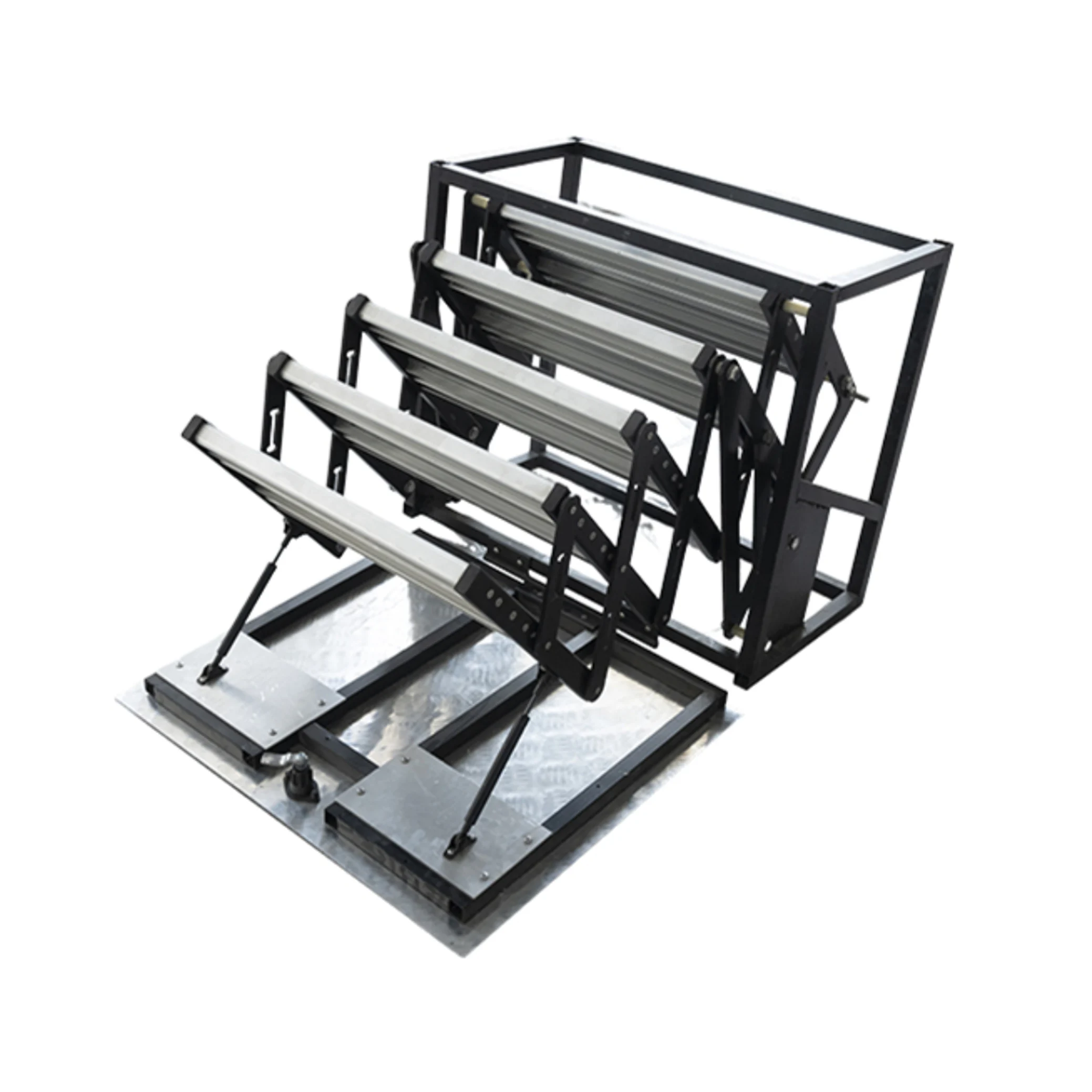 5-Step Manual Folding RV Entry Step Retractable Board for Camper Trailer, Heavy Duty Caravan Accessory with Non-Slip Design