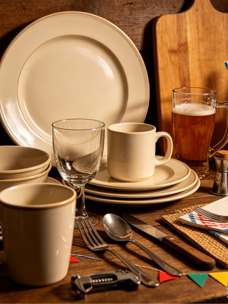 Simple elegant dishware mystery pack, versatile dining pieces matching diverse home decorations