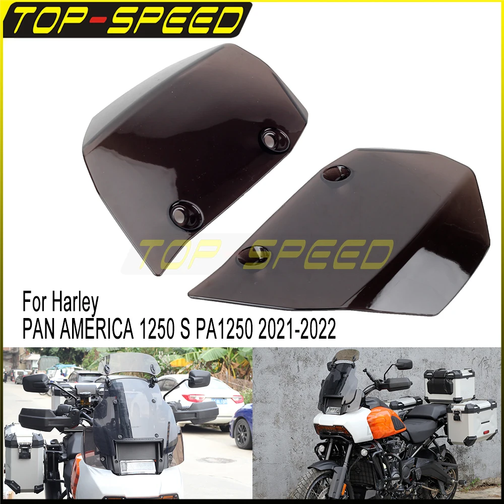 Motorcycle Accessories Side Widened Windshield Smoke PC Flank Widened Windscreen For Harley PAN AMERICA 1250 S PA1250 2021-2024