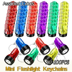 20-100PCS Mini Flashlight Keychains Bulk Portable Handheld LED Key Chains Plastic Mini Flashlights for Birthday Party Favors
