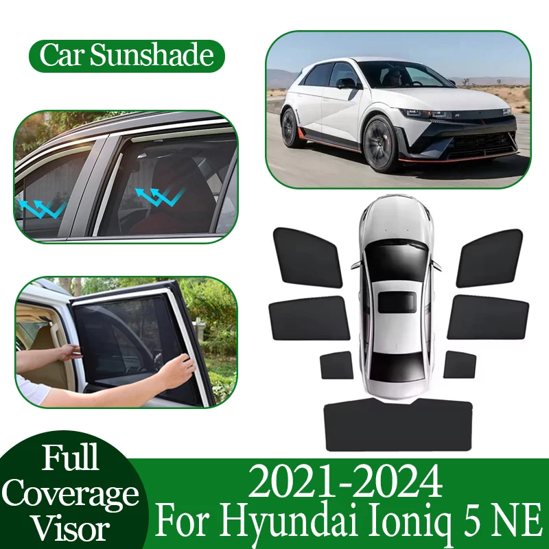 

Car Magnetic Mesh Sunshades Anti UV For Hyundai Ioniq 5 NE 2021 2022 2023 2024 Coverage Sunshade Privacy Protection Auto Parts
