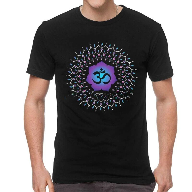 Om Yoga Mandala Buddhism Aum Tshirts Cotton Tee Top Harajuku Streetwear Maha Mrityunjaya Mantra T-Shirt Men Graphic T Shirt