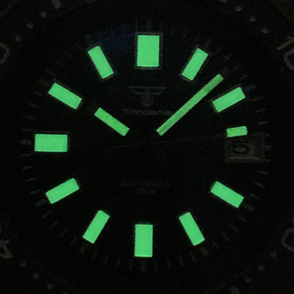 29mm full green Dial hand Luminous Fit NH35 NH36 Diving Men Watch Accessories date window replacement parts