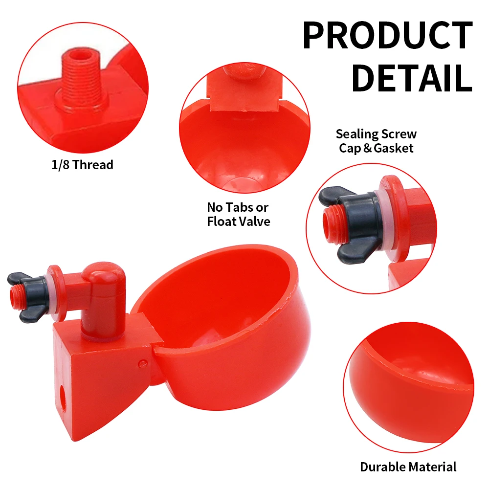 10 Packs Chicken Drinking Bowl Drinking Water Quail Poultry Automatic Water Dispenser Convenient Tools Feeding Supplies