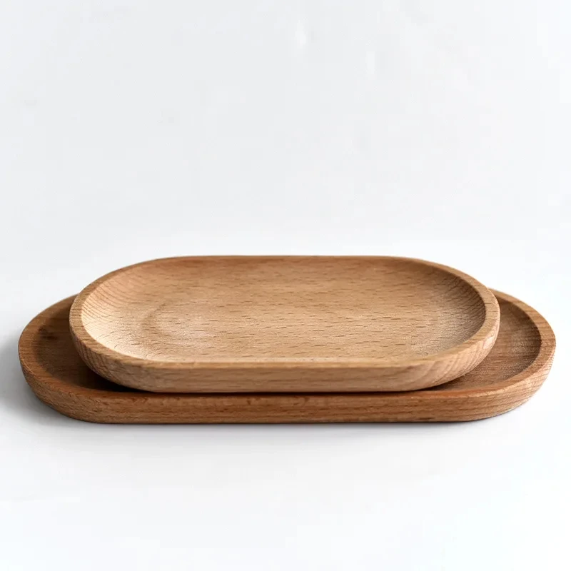 Oval Wooden Tea Tray Serving Table Plate Snacks Food Storage Dish For Tray Fruit Dishes Saucer Dessert Serving Pan Tray