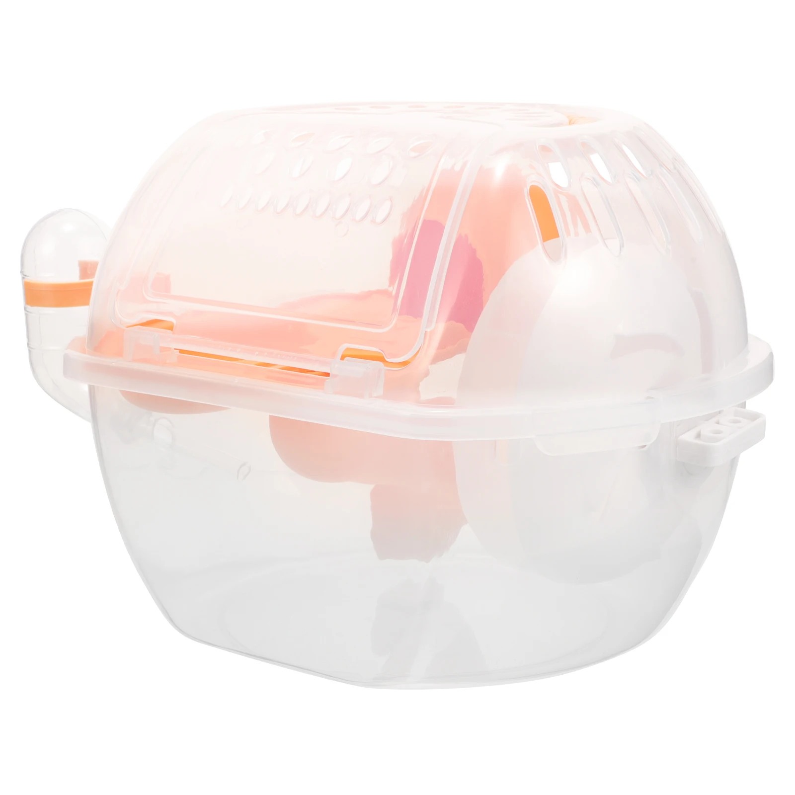 

Pet Outdoor Carrier Portable Lightweight Small Animal Cage Compact Handle Transparent Cover Venting Hole Detachable Water Bottle