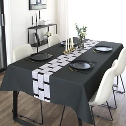 Toalha retangular para decoração de mesa, estilo nórdico, mesa de jantar, festa