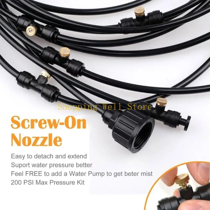 KX4B Outdoor Misting Cooling Sprays Line for Garden Rows with Hose Fitting for Home