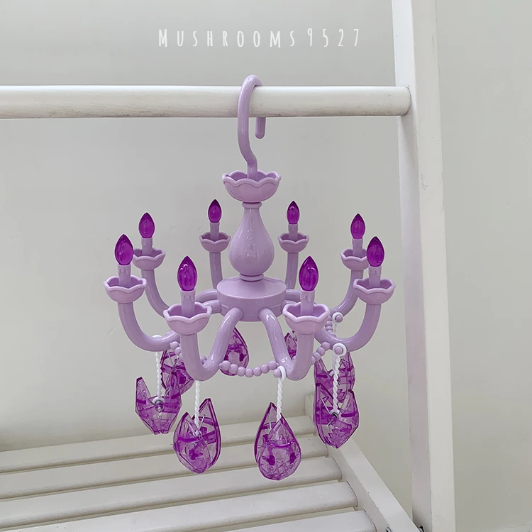 Kawaii stile coreano ragazza cuore retrò lampadario di cristallo forma appendiabiti carino studente camera da letto molletta decorazione Rack