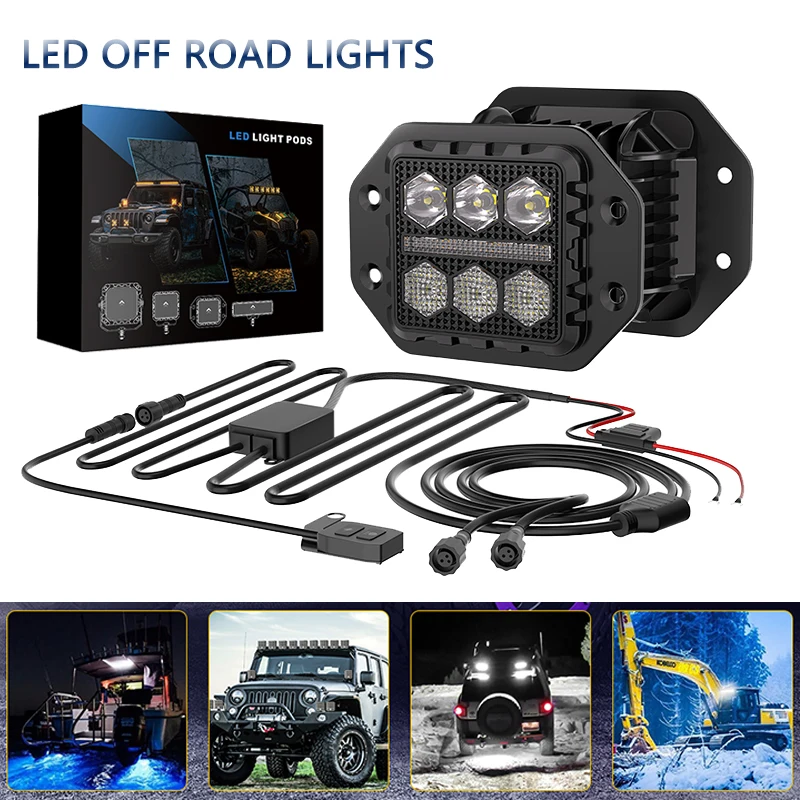 

Motorcycle 3" LED Work Light 3 Inch Headlight White Yellow Offroad Driving Spotlight Fog Light For ATV UTV Truck Boat Jeep