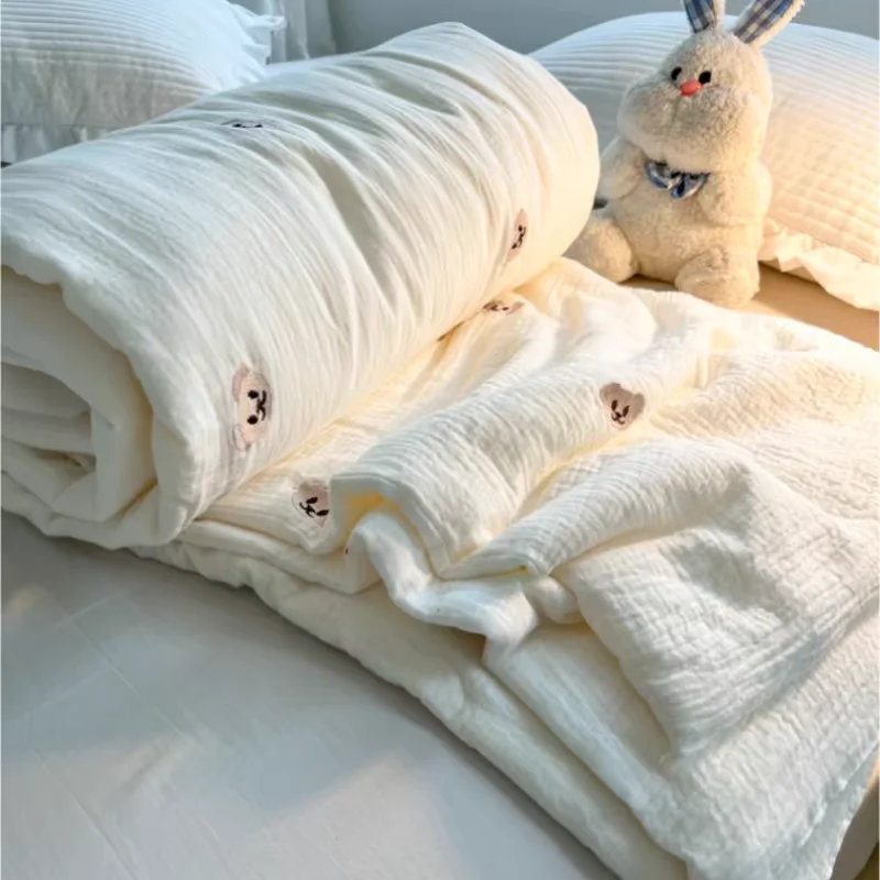 

Summer A-Class Waable Cotton Soybean Air Conditioner Quilt Single Double Bed Lightweight hine Waable Printed Bedding
