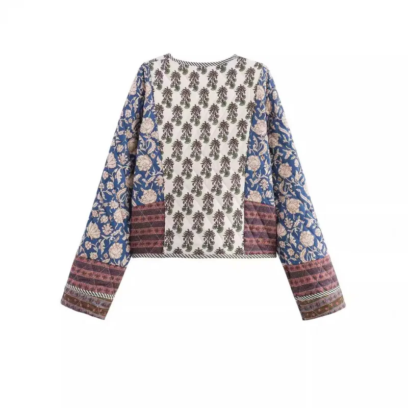 2025ملابس نسائية خريف شتاء موضة أوروبية وأمريكية جديدة كاجوال مقاسات كبيرة جاكيت قطني مطبوع وقابل للعكس #5