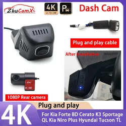 4K 2160P Camera Plug and Play UHD Dash Cam Night Vision for Kia Forte BD Cerato K3 Sportage QL Kia Niro Plus Hyundai Tucson TL