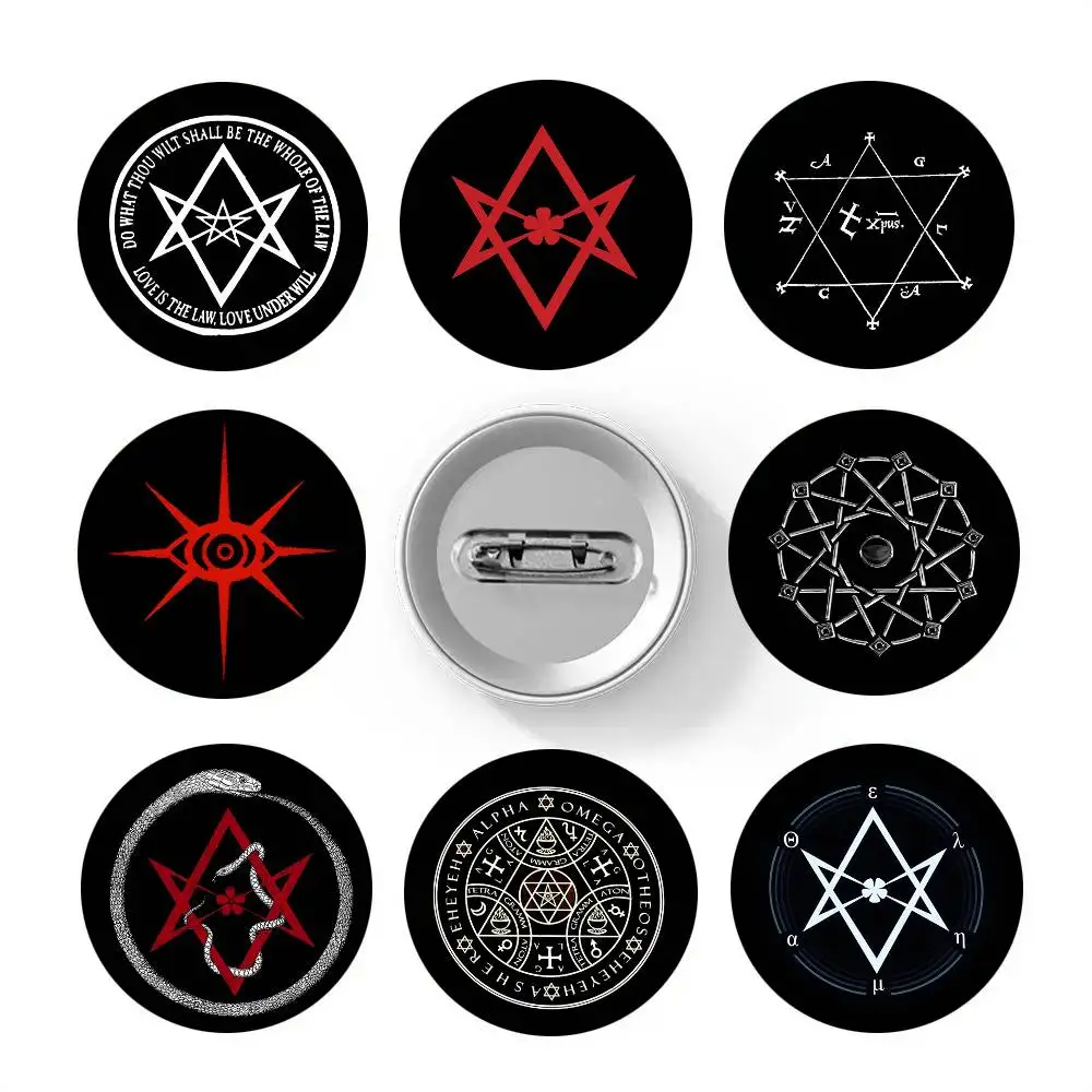 Hexagram Thelema Symbol Round Badges Can Be Used To Decorate Clothes And Backpack Pins