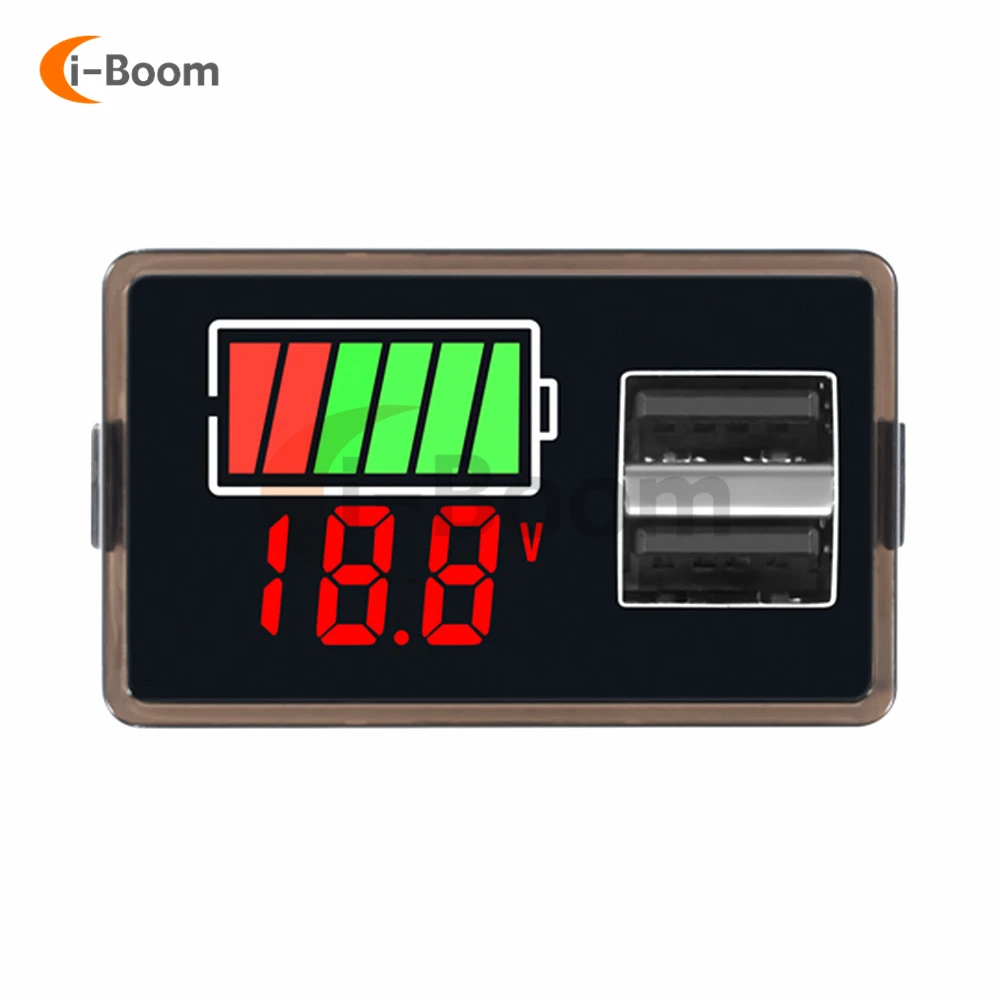 DC 8-100V Car Battery Charge Level Indicator 12V 24V 36V USB Lithium Battery Capacity Meter Tester Display LED Tester Voltmeter