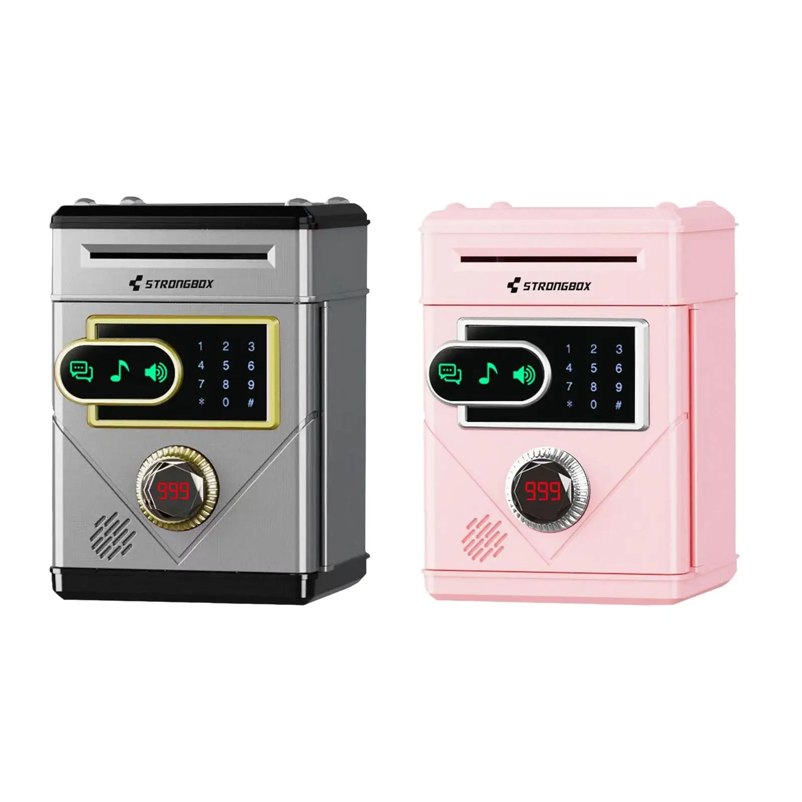 Piggy Bank สําหรับเด็กทนทานเงินอัตโนมัติ Scroll Mini ATM Bank กล่องเก็บเงินหน้าจอสัมผัสสําหรับชายหญิงเด็กเด็กของขวัญ