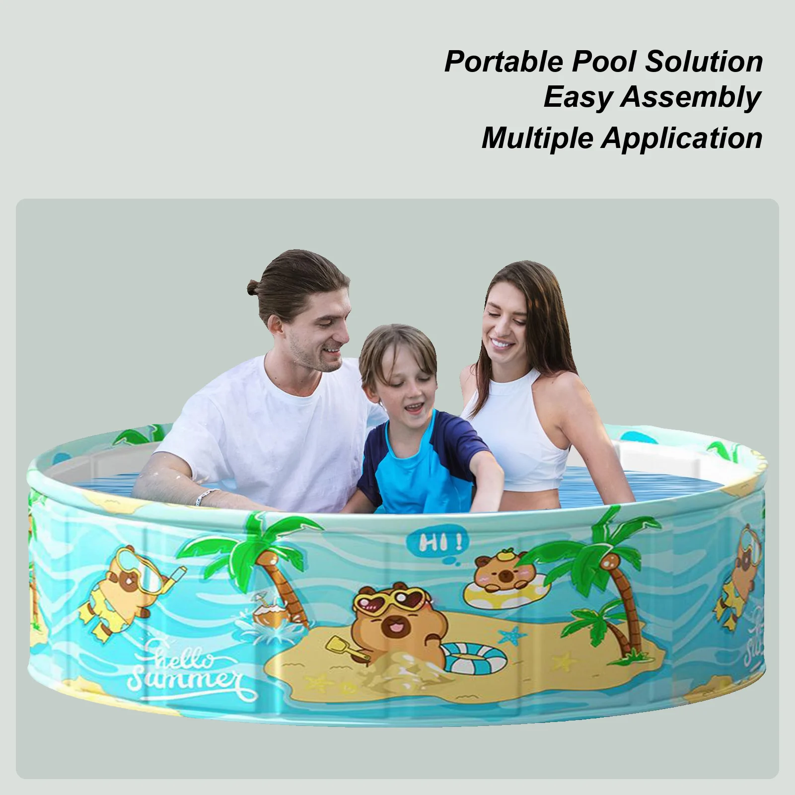 

Non-inflatable Swimming Pool Wear-Resistant Foldable Swimming Pool PVC Portable Bath Basin Swim Tool Space-Saving Design For