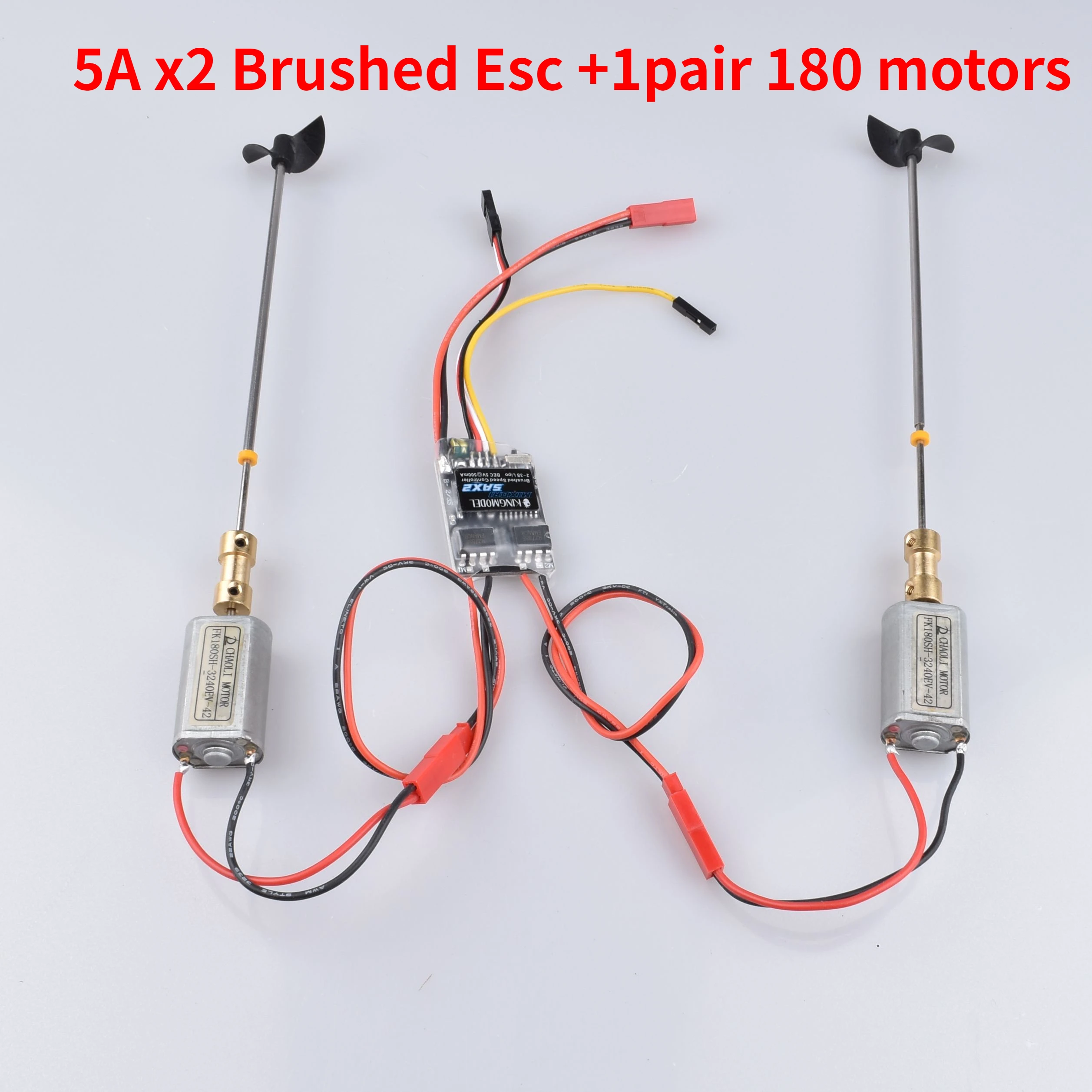 5A x2 spazzolato Esc 3V-9V Kit motore magnetico potente 180 motori + albero motore 15cm + elica CW CCW D30 + giunti 2 to2mm per barche RC