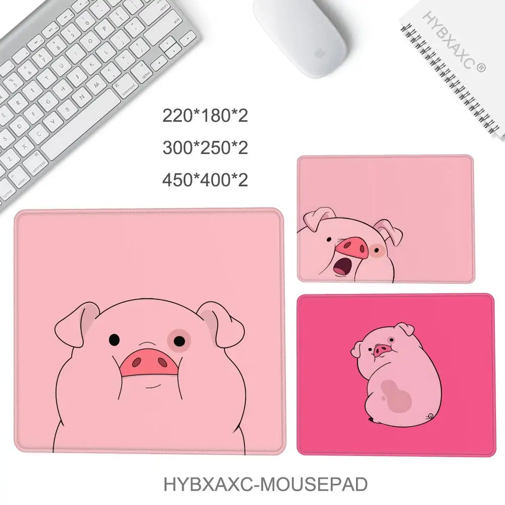 Small Mouse Pads 500x500 Cute Pink Pig Gaming Mouse Pad Cartoon Large Mousepad with Lock Edge Desk Mat Rubber Computer 200x200mm