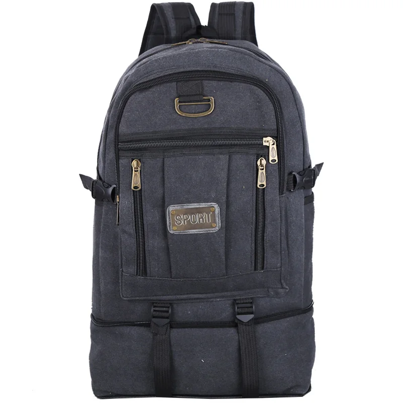 Tas Buku Pelajar Bapa Kapasitas Besar Kanvas Retro Tas Hiking Tas Travel Tas Besar Tas Bahu Lembut