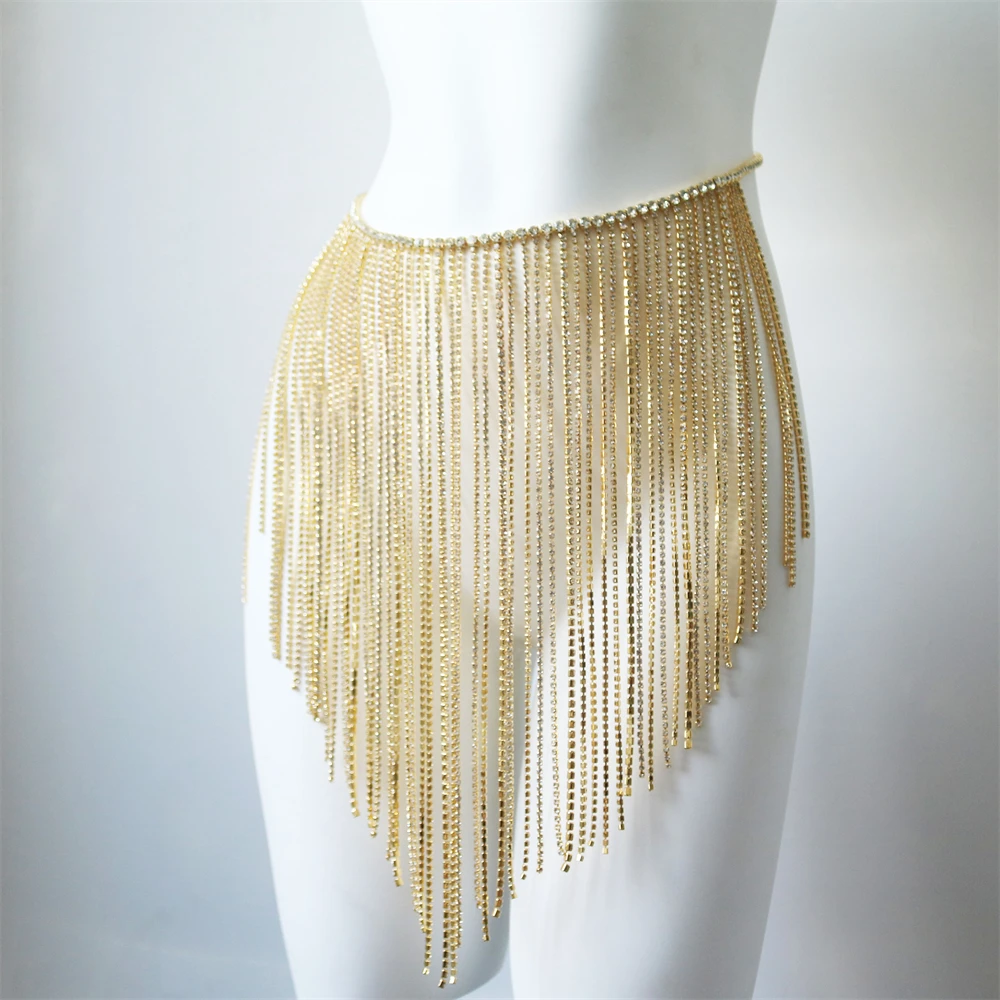 سلسلة خصر بشرابة ذهبية وفضية للنساء، سلسلة مجوهرات مثيرة قابلة للتعديل للصناعات الثقيلة #3