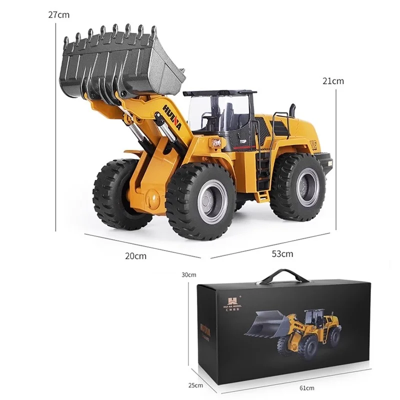 Huinana 583 Remote Control Large Size Alloy Loader Toy Model Gift Realistic Simulation Backhoe Design For Kids And Hobbyists