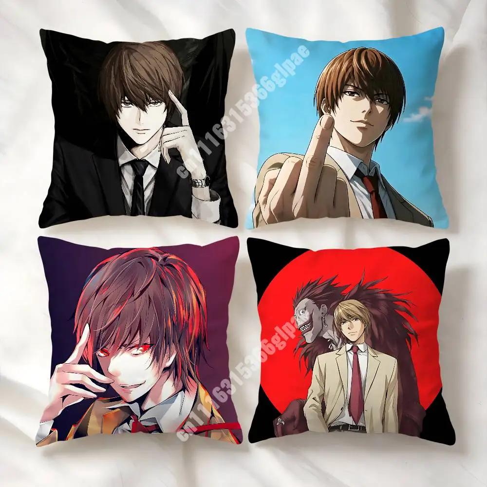 Light Yagami D-Death N-Note Ryuk Printed Pillow Cover Sofa Couch Bedroom Cinema Home Theater Decoration