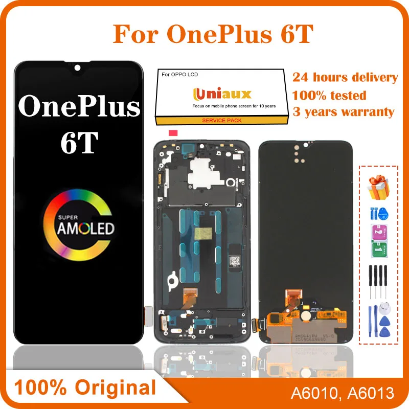 

6.41" Original For OnePlus 6T LCD Display Touch Screen Digitizer Assembly Replacement For One Plus 6T A6010 with Fringerprint