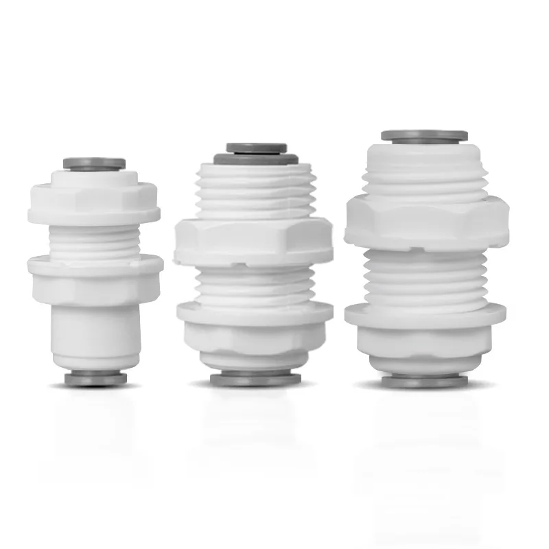 

1/4 "3/8" 1/2" кнопочный разъем, переборочный фитинг, очистка воды для пищевых продуктов, RO-фильтр, система обратного осмоса