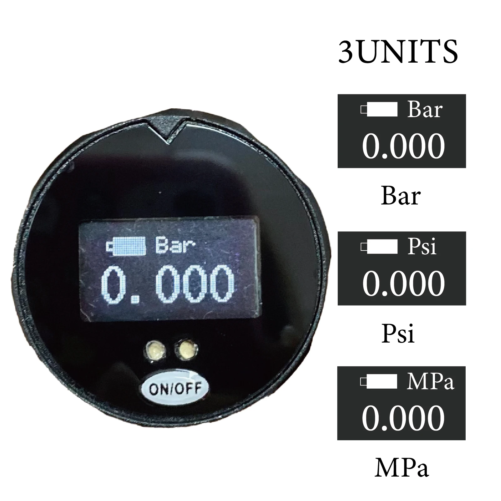 25mm High-Pressure Digital Pressure Gauge, 4 Types of Threads to Choose From, and 3 Units Can Be Adjusted by Oneself
