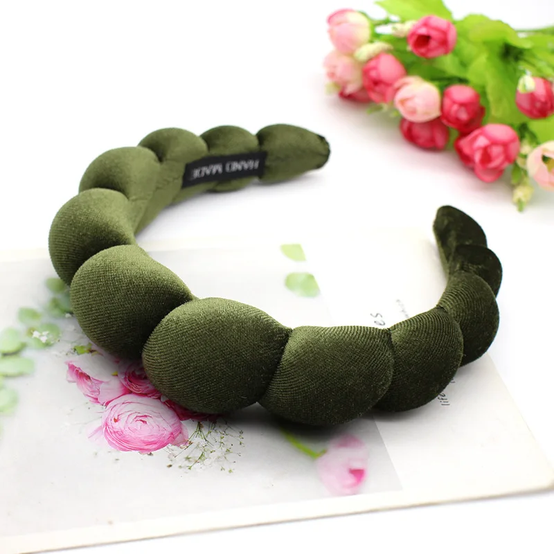 Fashion Padded Headbands for Women Wide Bezel Hairbands Thick Velvet Hair Hoop Girls Sponge Non-slip Hairband Hair Accessories