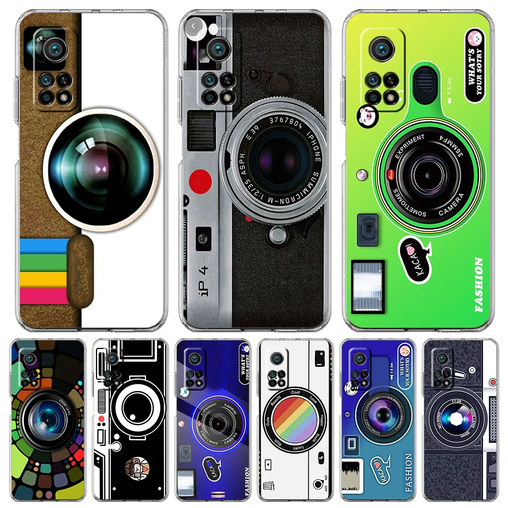 

Fashion Classic Camera Lens Phone Case for Xiaomi Mi Poco F3 X3 X4 GT NFC M3 M4 11 Ultra 12 11X 11i Pro Lite Transparent Cover