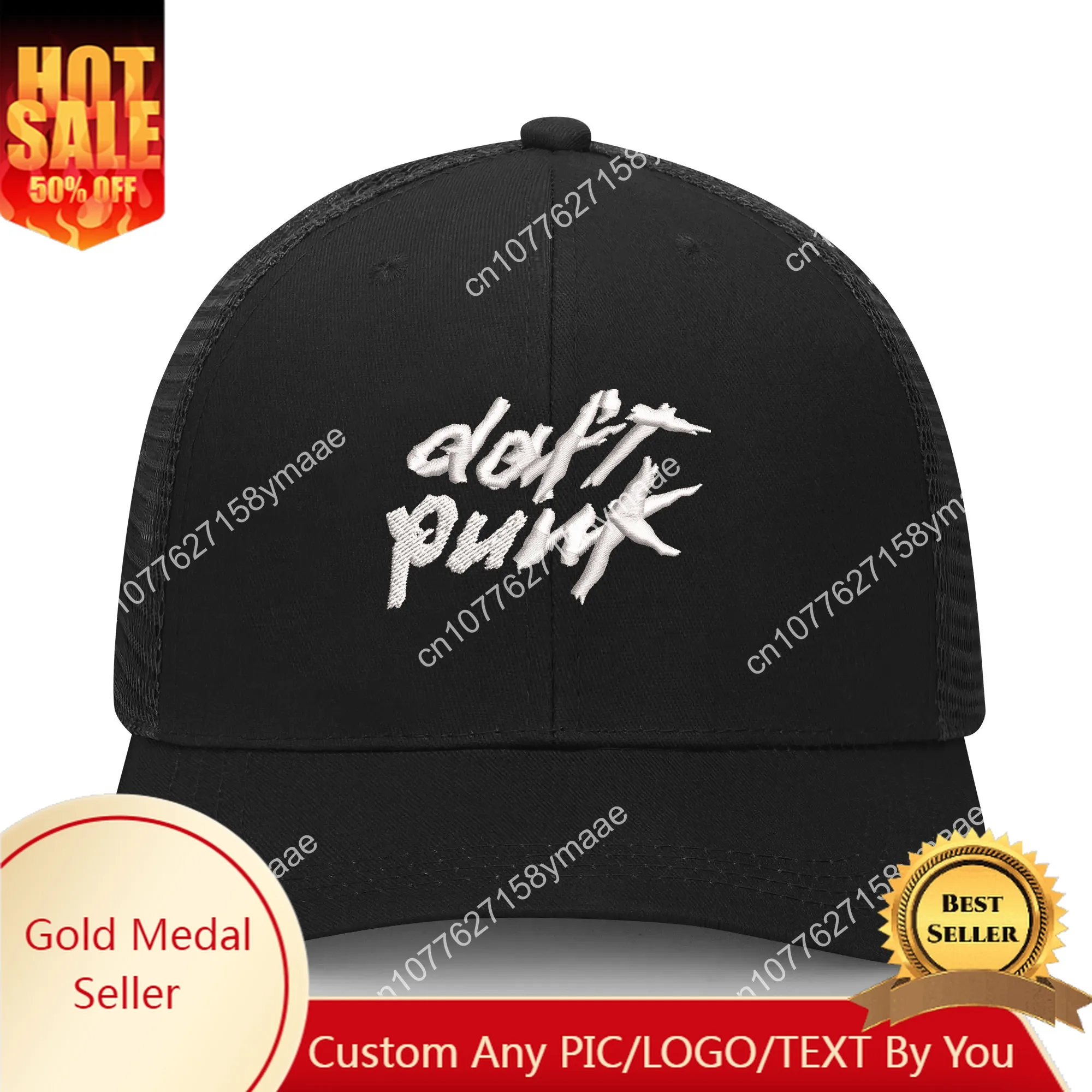 

Daft Punk Band Embroidery Hat Mens Womens Sports Baseball Hat Breathable Mesh Summer Sun Visor Headwear Custom Made Caps Logo